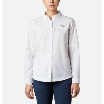 Columbia Coral Point Long Sleeve Woven, Camisa Blancos Para Mujer | 451798-FBN